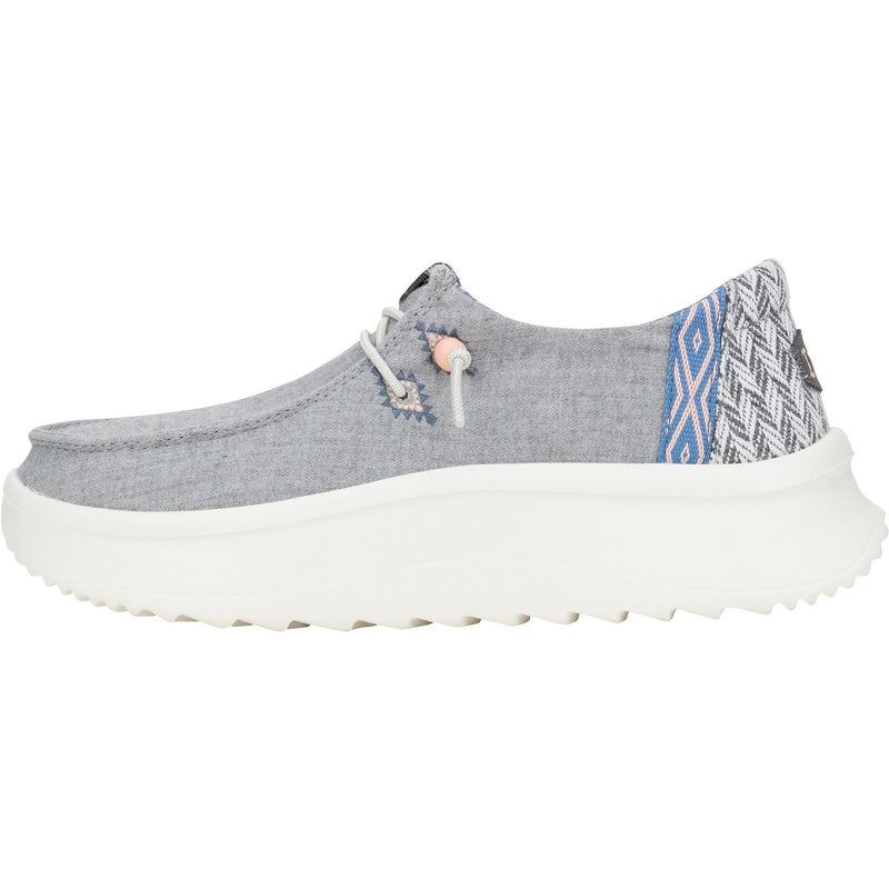 HEYDUDE Wendy Peak Chambray Woven Loafers Gris En Polyester Pour Femmes