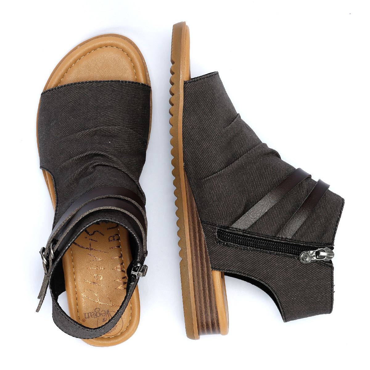 Blowfish Malibu Butterfly Denim Sandales En Denim Noir Pour Femmes