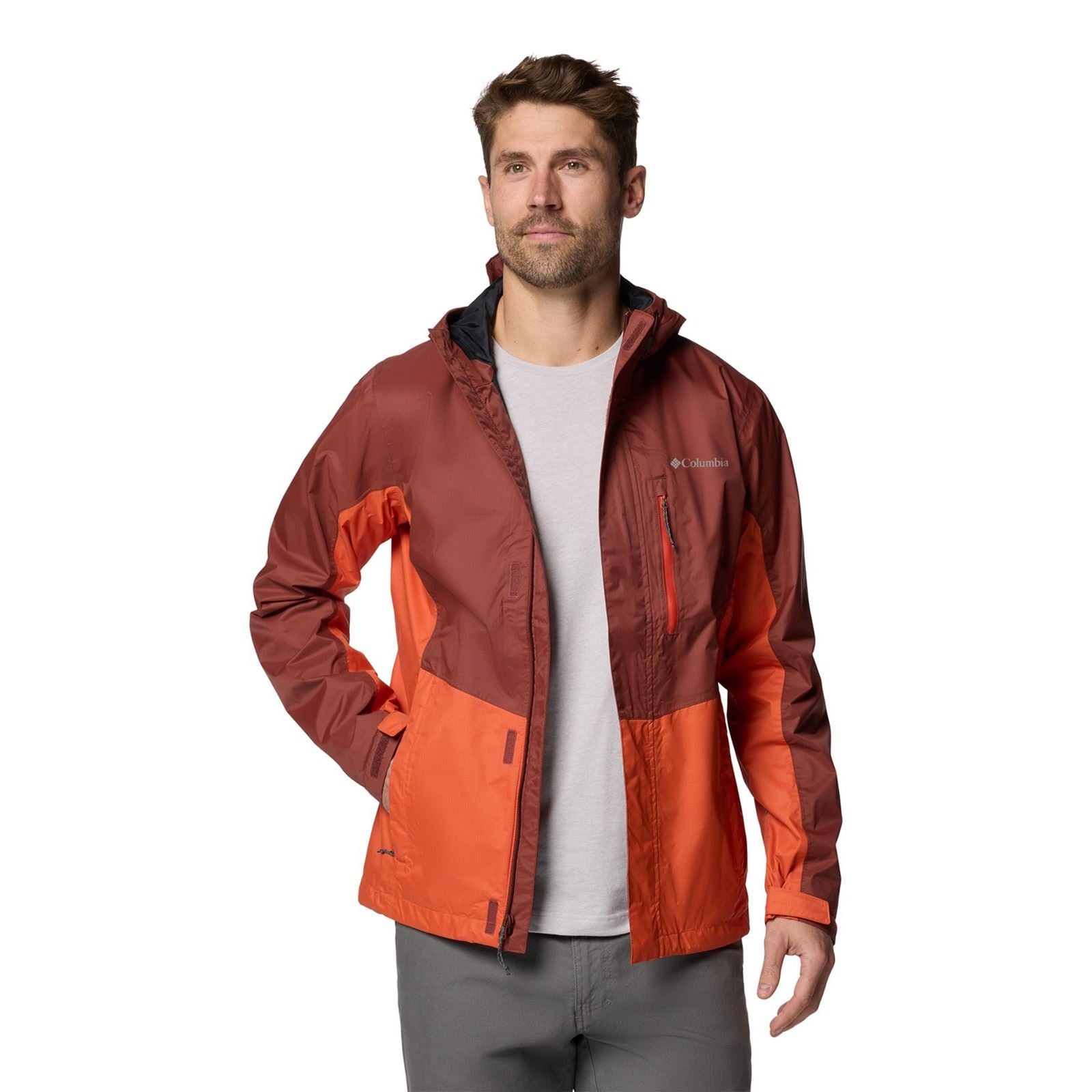 Columbia Pouring Adventure III Jacket Veste De Pluie Rouge Pour Homme