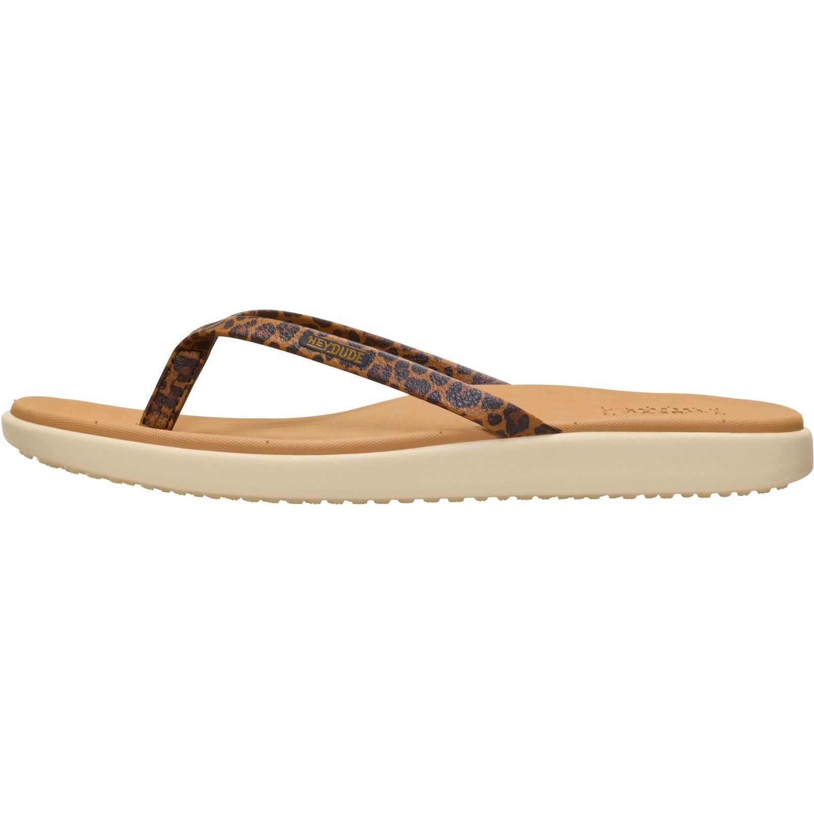 HEYDUDE Maui Breeze Tongs En Léopard Fauve Pour Femmes En Polyuréthane