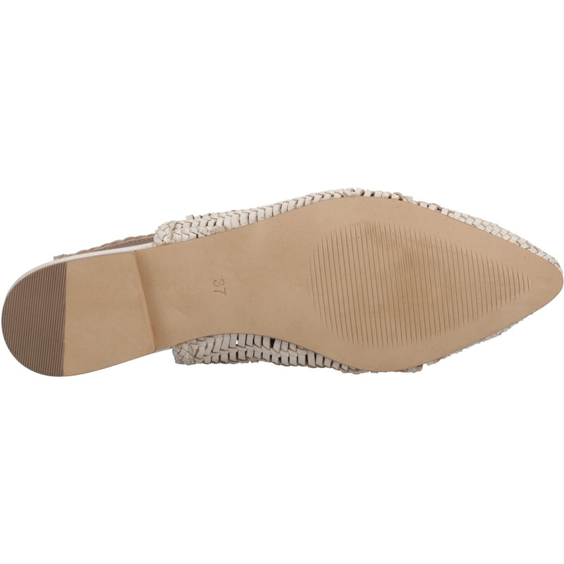 Hush Puppies Dalia Woven Flâneurs Plats En Cuir Pour Femmes En Crème