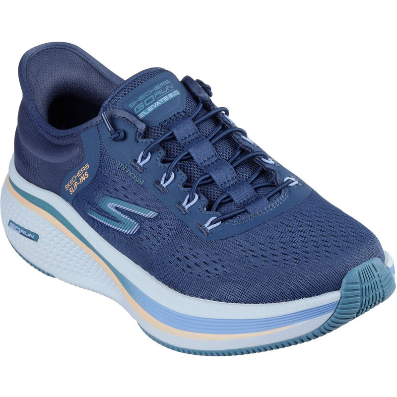 Skechers Performance Go Run Elevate 2.0 Banyan Chaussures De Sport Pour Femmes En Textile Bleu Marine/Vert D'eau