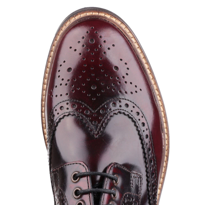 Base London Woburn Chaussures Richelieu Bordeaux Pour Hommes En Cuir