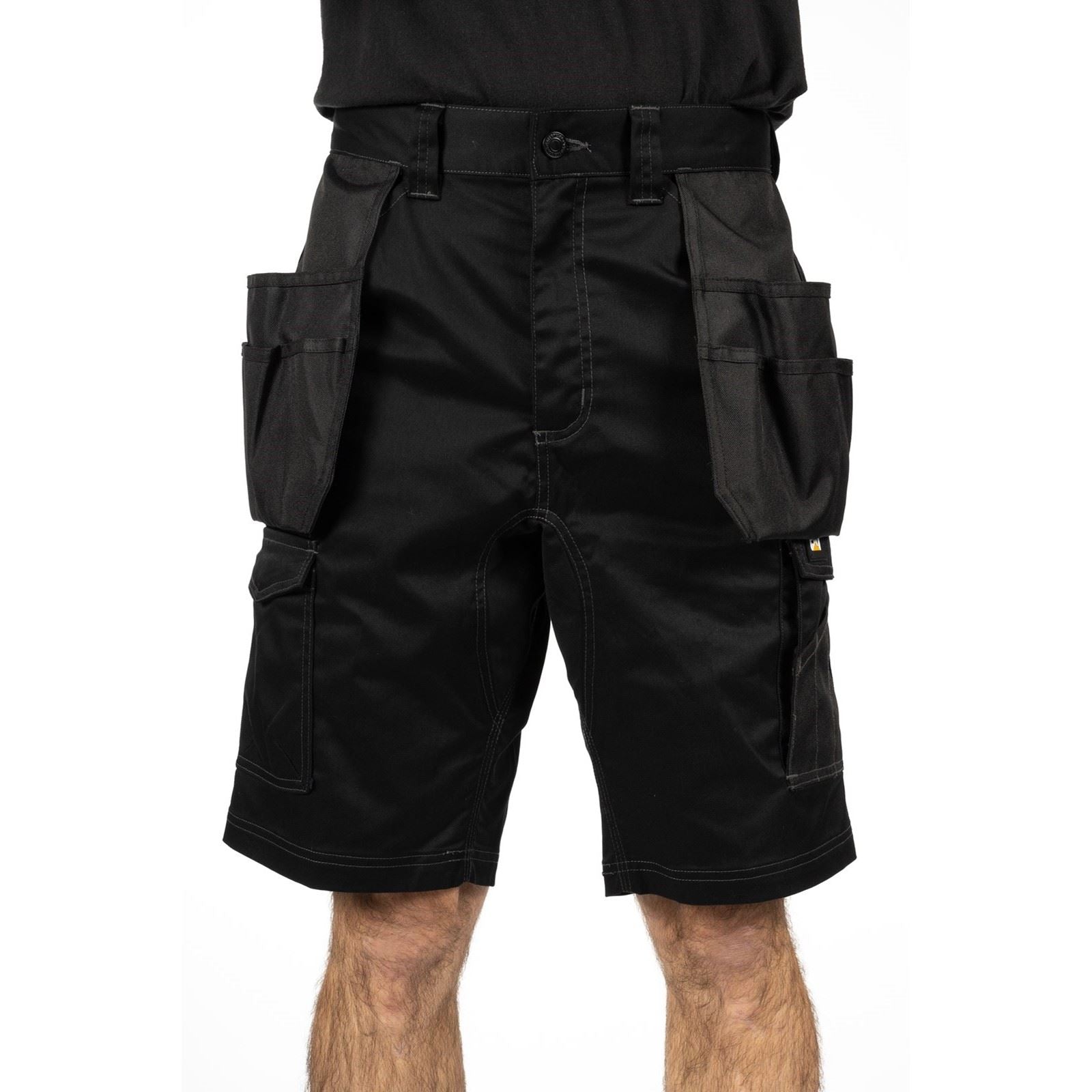 Caterpillar Essential Stretch Holster Shorts De Travail Noirs En Polyester Pour Hommes