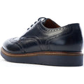 Base London Joe Chaussures À Lacets Pour Hommes En Cuir Bleu Marine