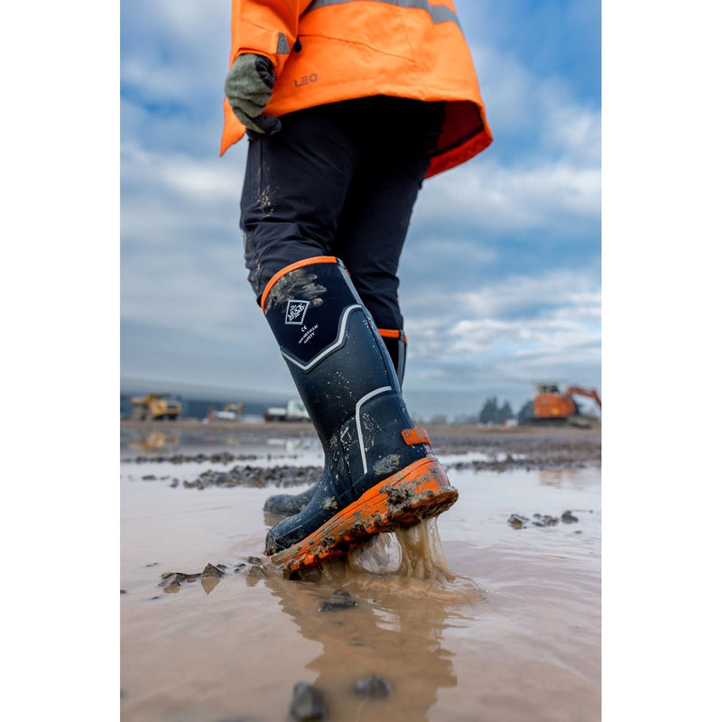 Muck Boots Grit S5 Bottes En Caoutchouc Pour Femme Noir/Orange