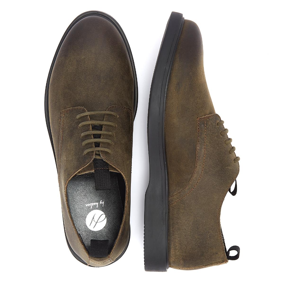 Hudson Chaussures À Lacets Vertes En Cuir Kaki Pour Hommes De Barnstable