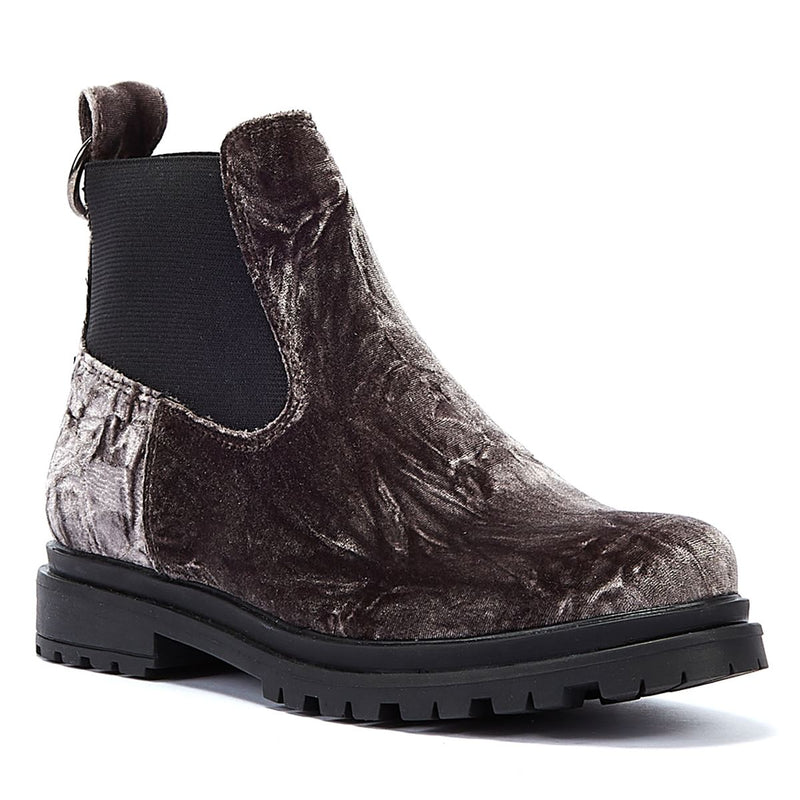 Shoe The Bear Bottes Grises En Velours Pour Femmes Akira Chelsea