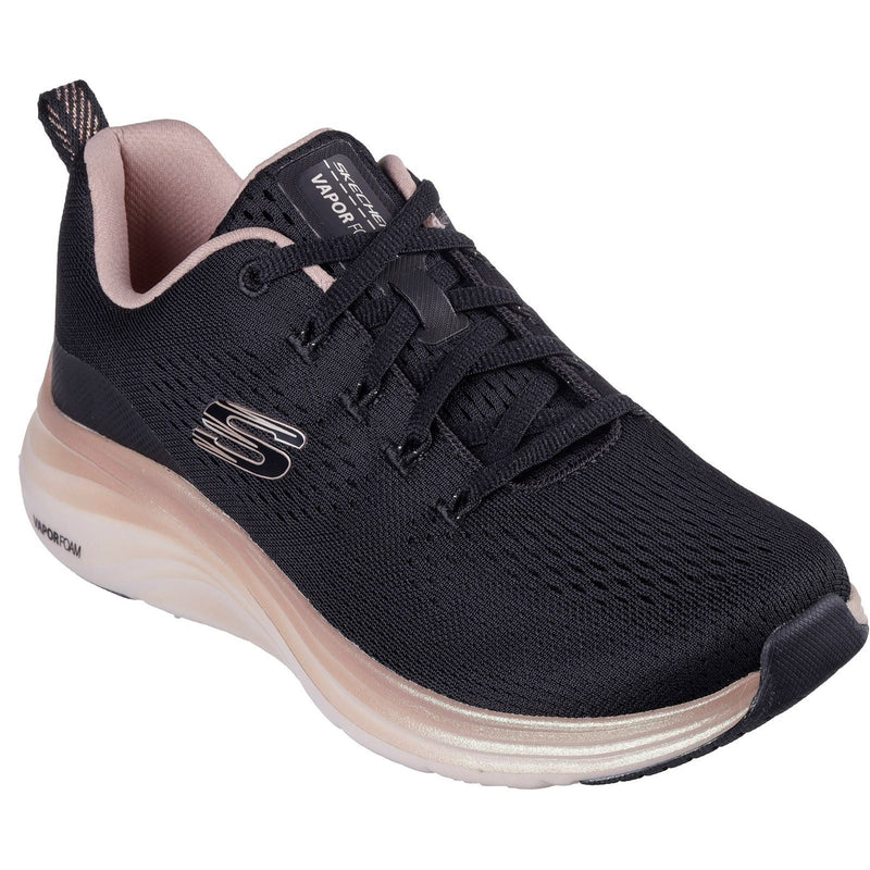 Skechers Vapor Foam Midnight Glimmer Sneakers Pour Femmes En Textile Noir/Or Rose