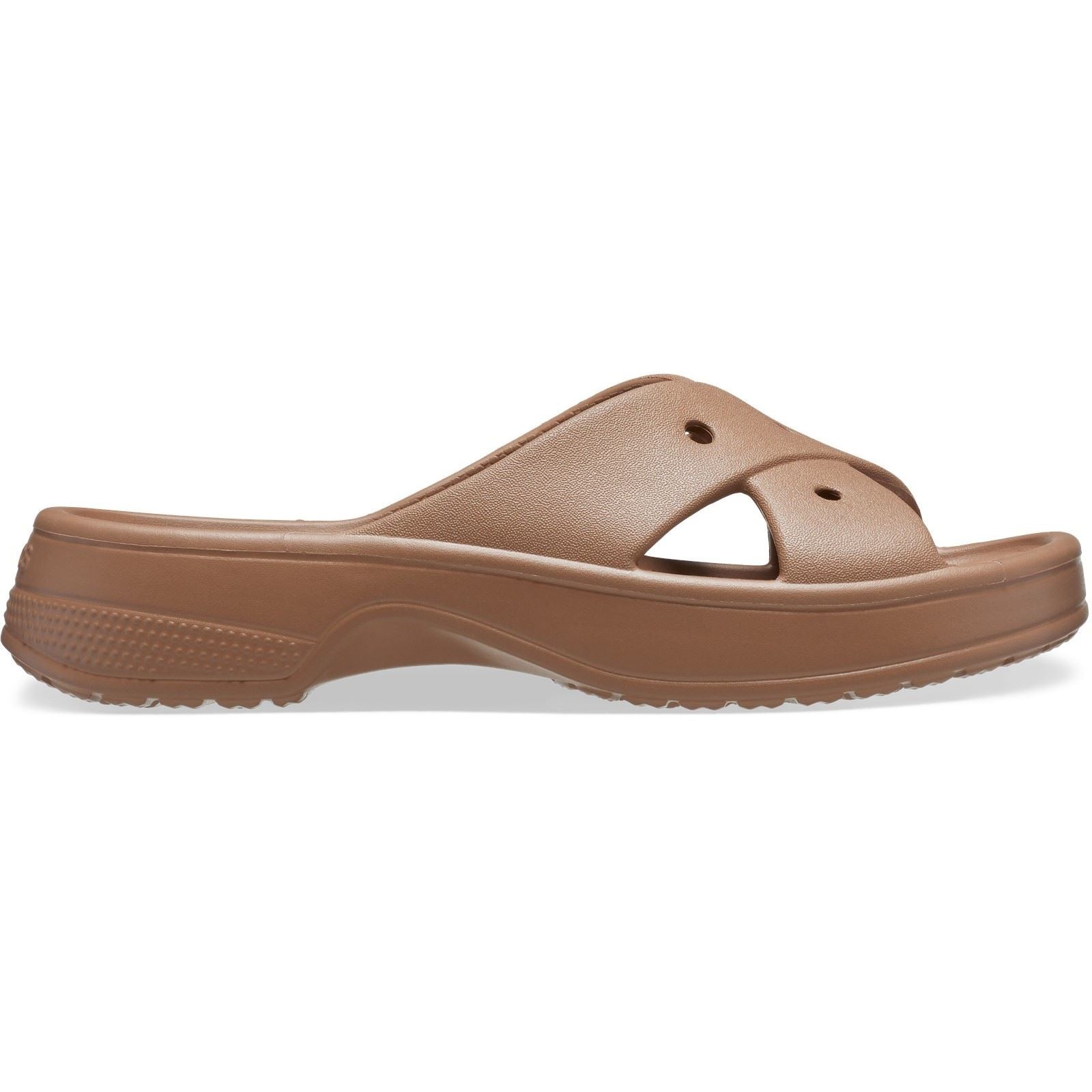 Crocs Classic Cross Strap Sandales En Chocolat Au Lait Pour Femme En Thermoplastique