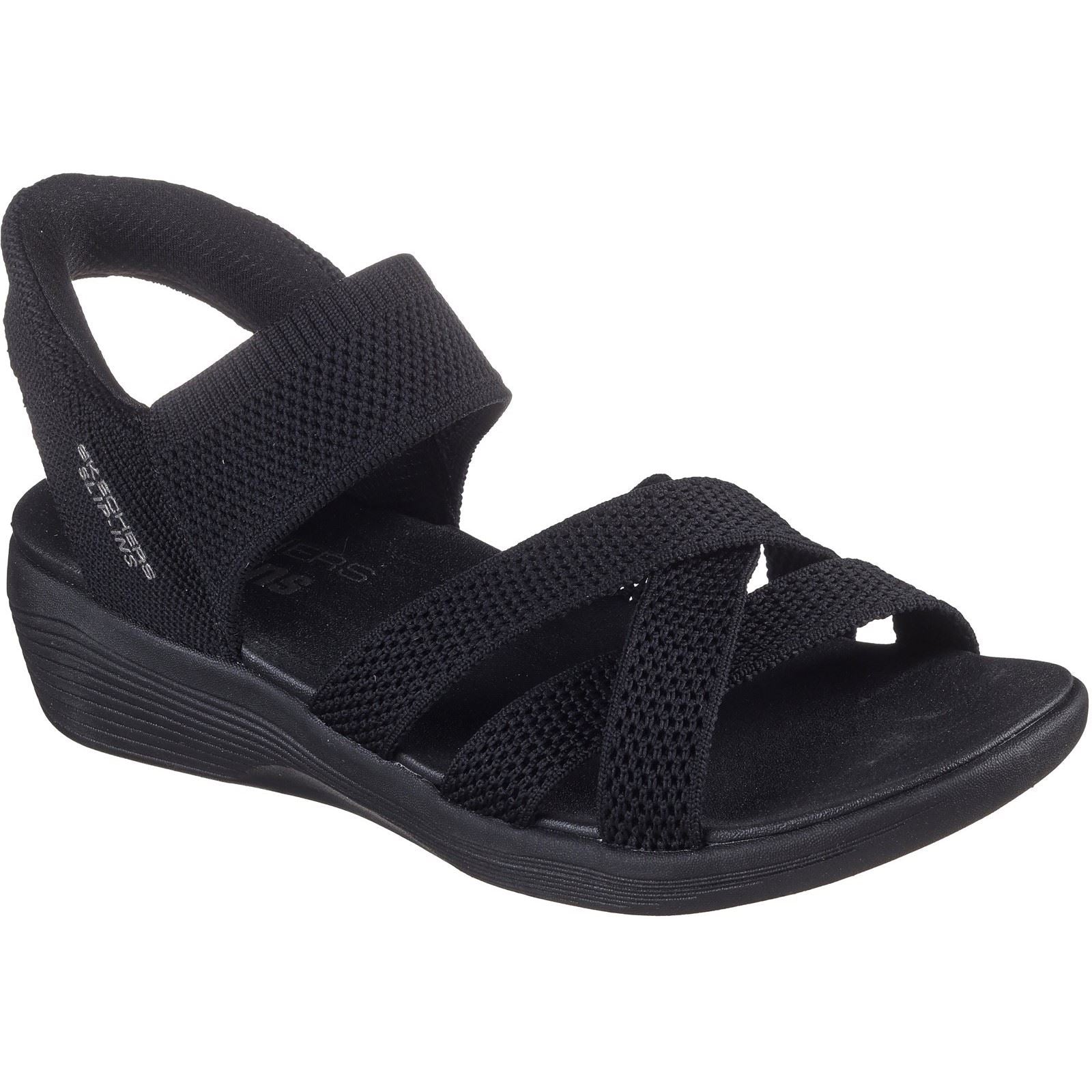 Skechers Arya - Cooling Off Sandales Noires En Polyester Pour Femmes