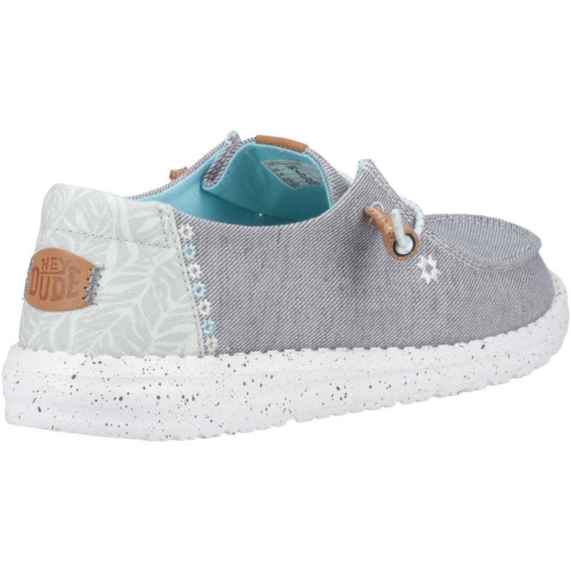 HEYDUDE Wendy Heathered Slub Tropical Mocassins Gris Pour Femmes