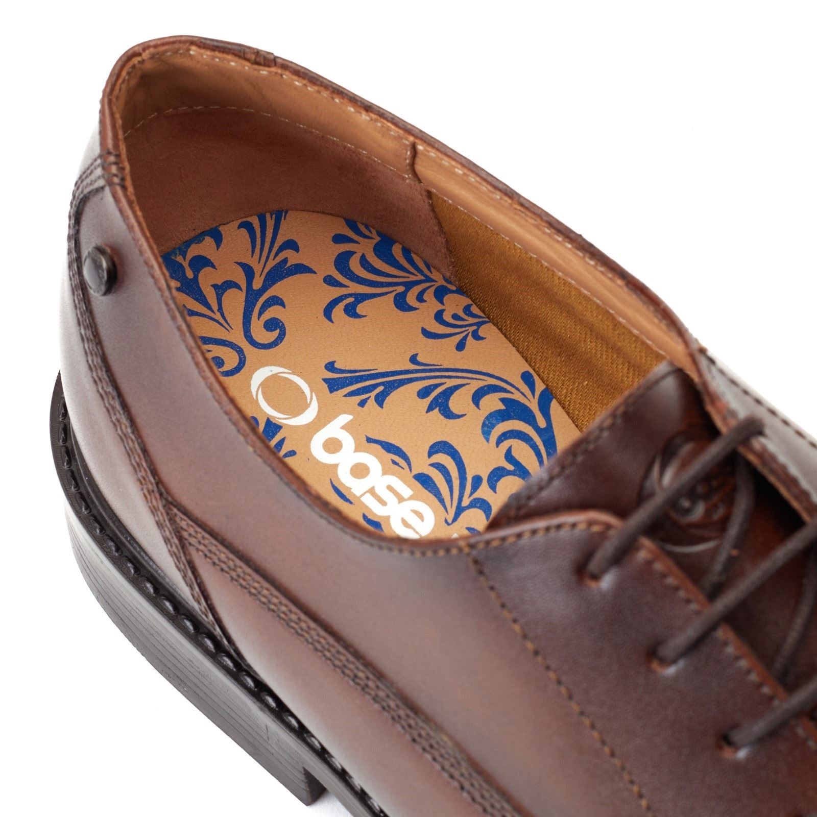 Base London Magnus Chaussures Oxford Brunes Brûlées En Cuir Pour Hommes
