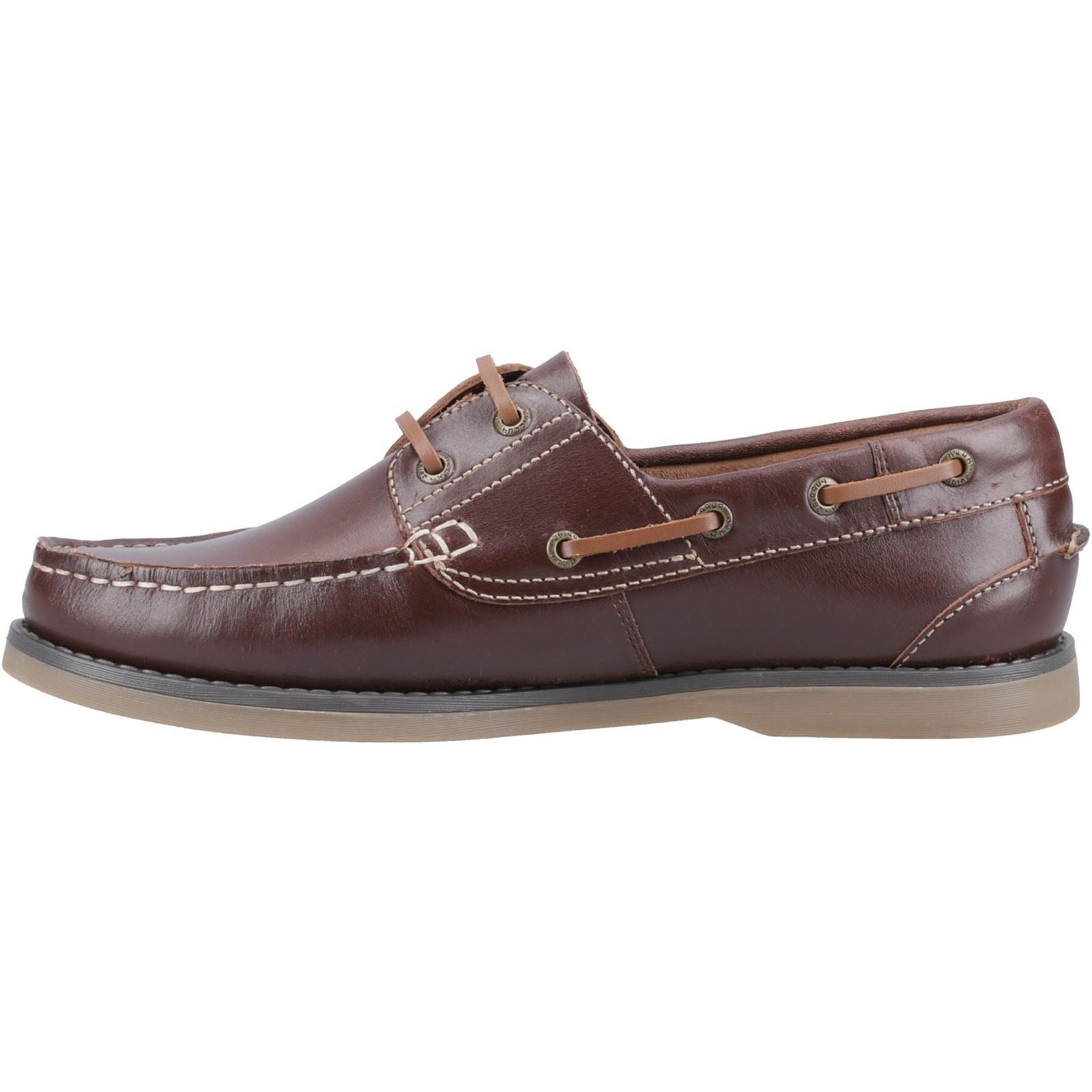 Hush Puppies Wilson Chaussures Bateau Pour Homme En Cuir Marron