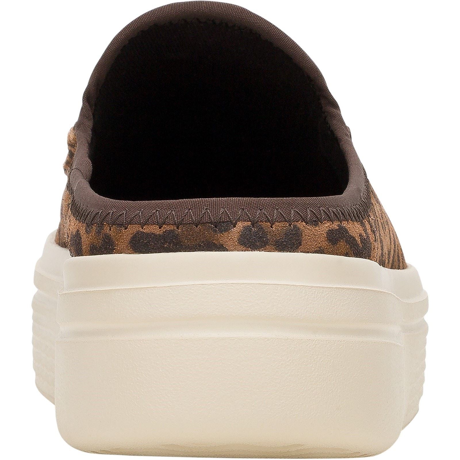HEYDUDE Austin Lift Classic Mules Léopard Brunes En Cuir Pour Femmes