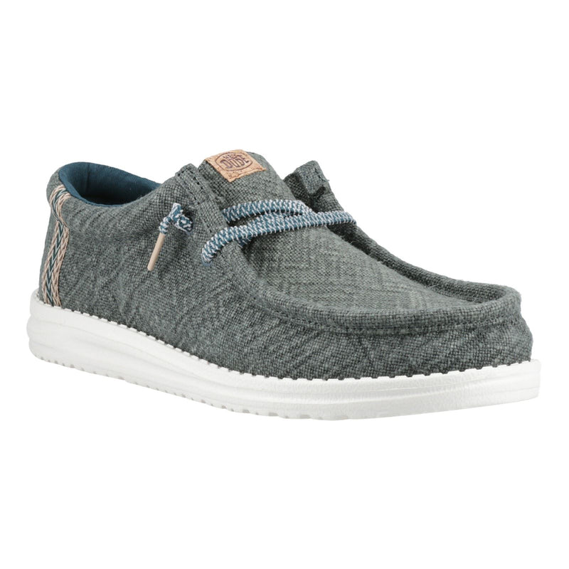 HEYDUDE Wally Jute Chaussures Mocassins Pour Hommes En Jute Vert Mer.