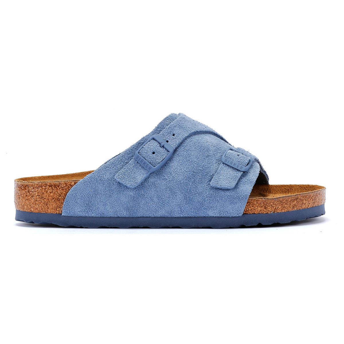 Birkenstock Zurich Sandales En Daim Bleu Élémentaire
