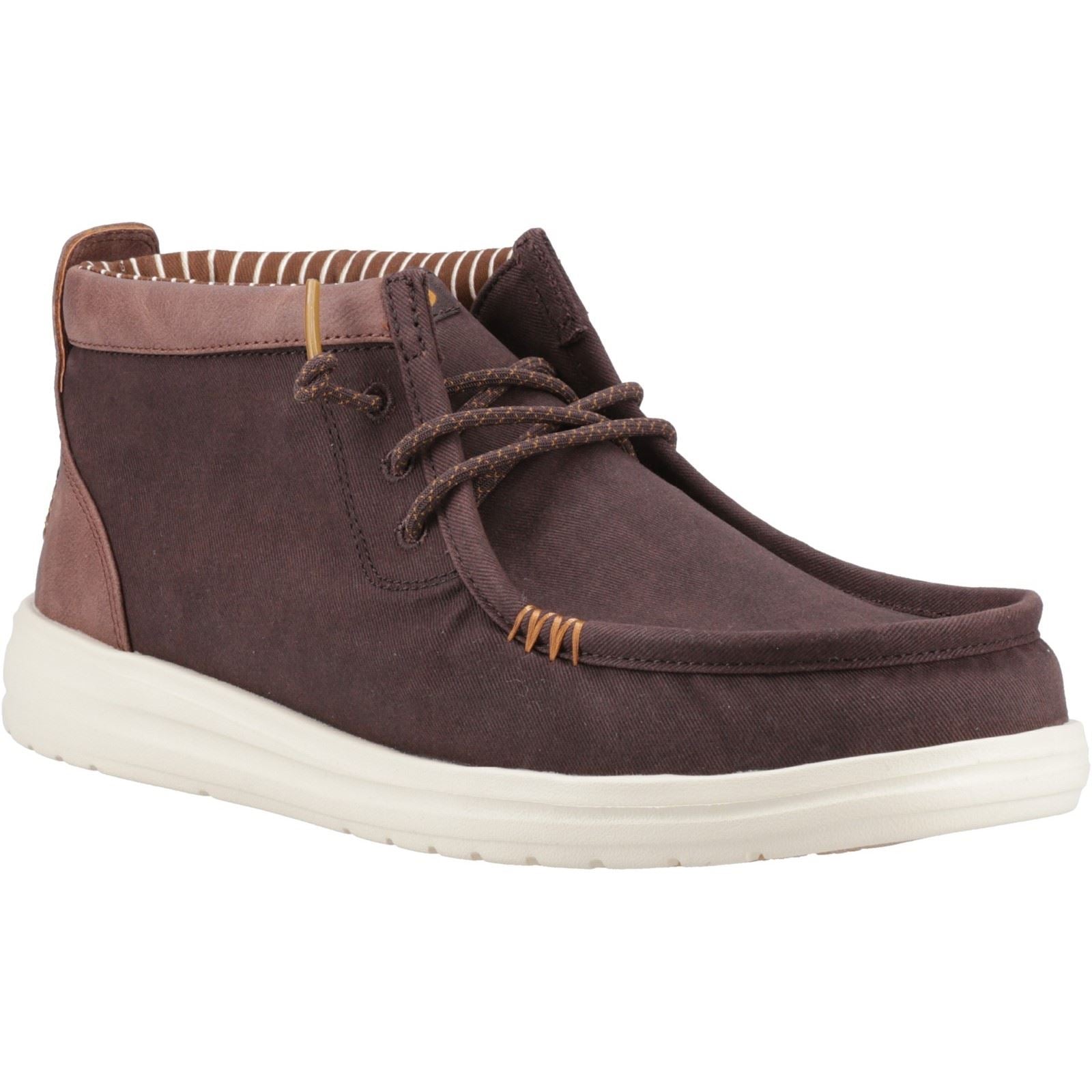 HEYDUDE Wally Mid GripR Bottes De Cheville Pour Hommes En Coton Marron Taupe/downtown
