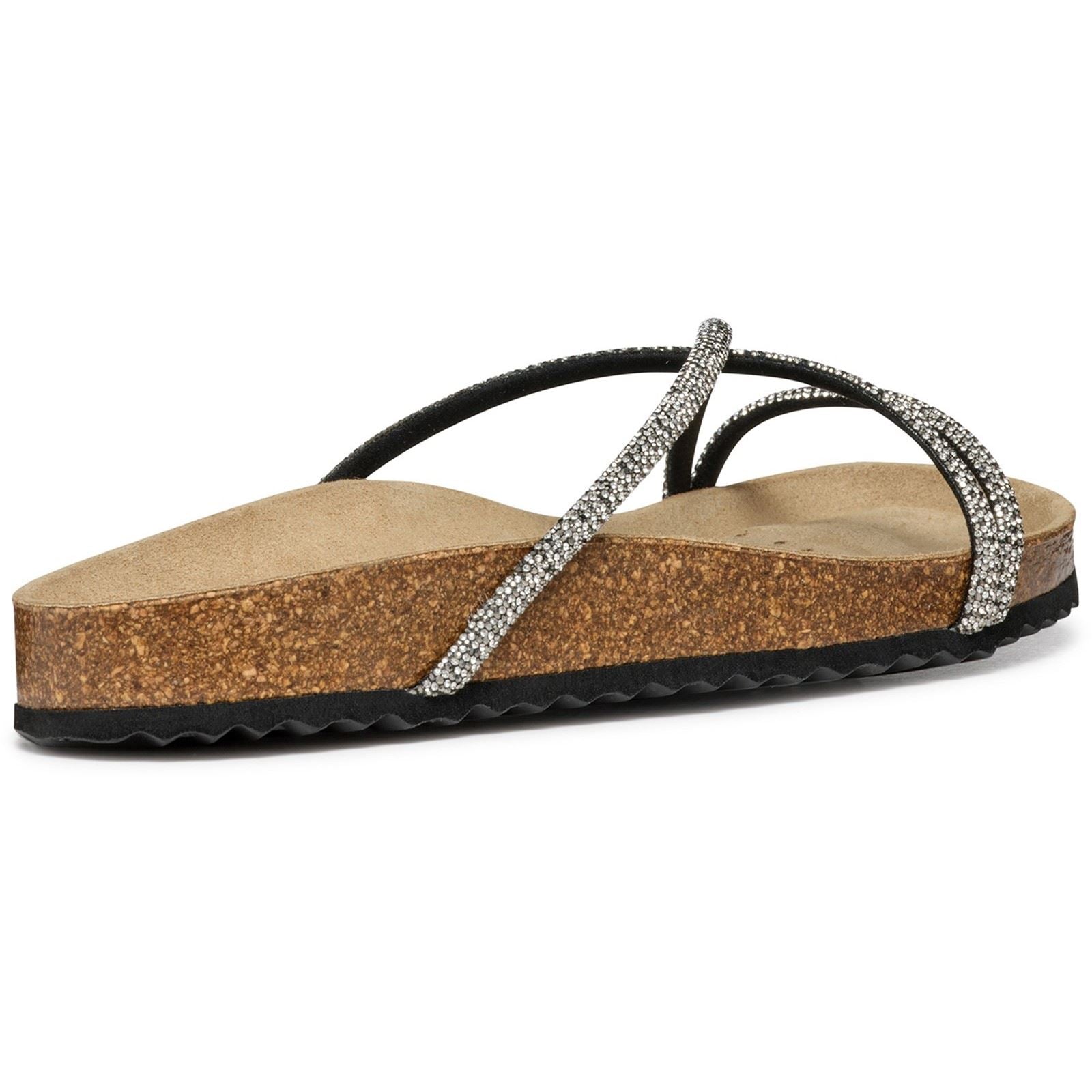 Geox D BRIONIA R Sandales Pour Femmes En Synthétique Noir/Argent