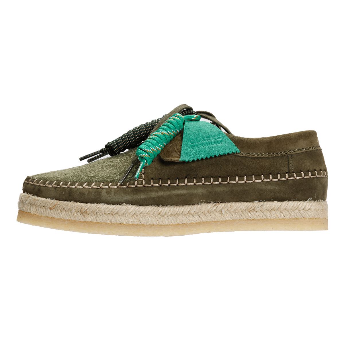 Pompeii X Clarks Weaver Chaussures À Lacets Vertes Pour Hommes En Daim