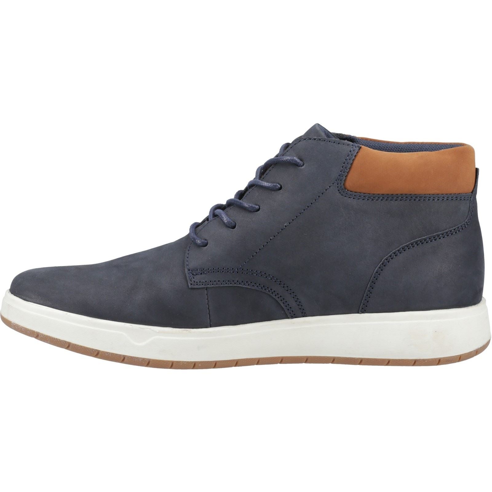 Hush Puppies Bronko Chukka Bottes En Cuir Pour Hommes En Marine