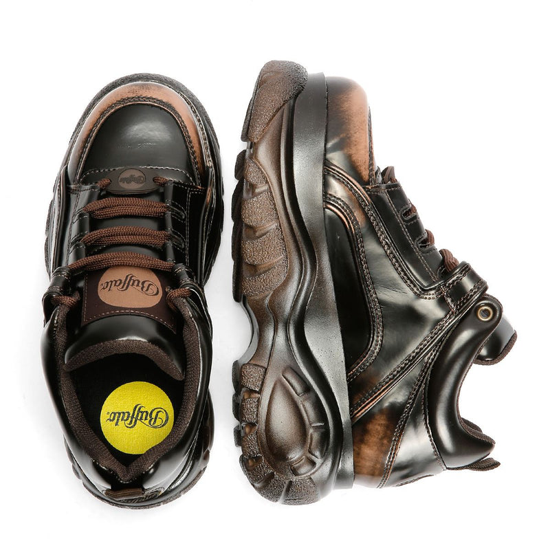 Buffalo 1339-14 Baskets Pour Femmes En Cuir Marron