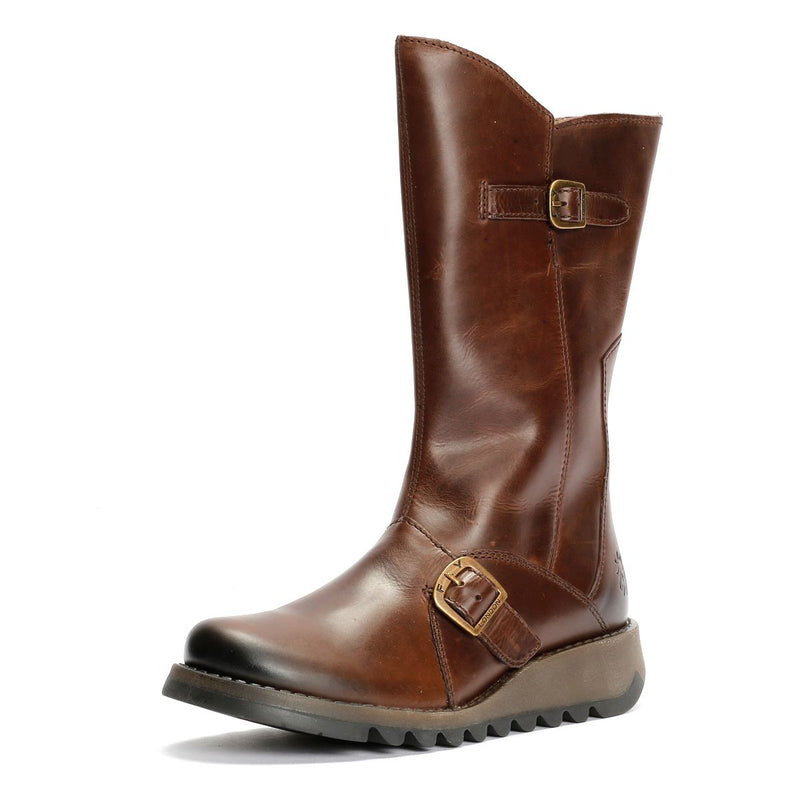Fly London MES 2 Rug Bottes En Cuir Pour Femmes Marron