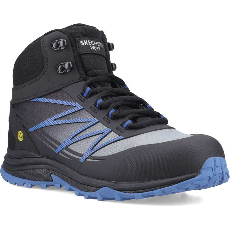 Skechers Workwear Puxal Firmle Bottes De Sécurité En Cuir Pour Hommes Noires/Bleues