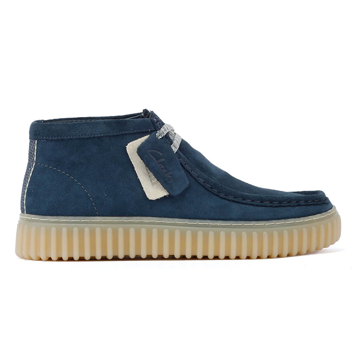 Clarks Main Torhill Hi Bottes Bleues En Daim Pour Hommes