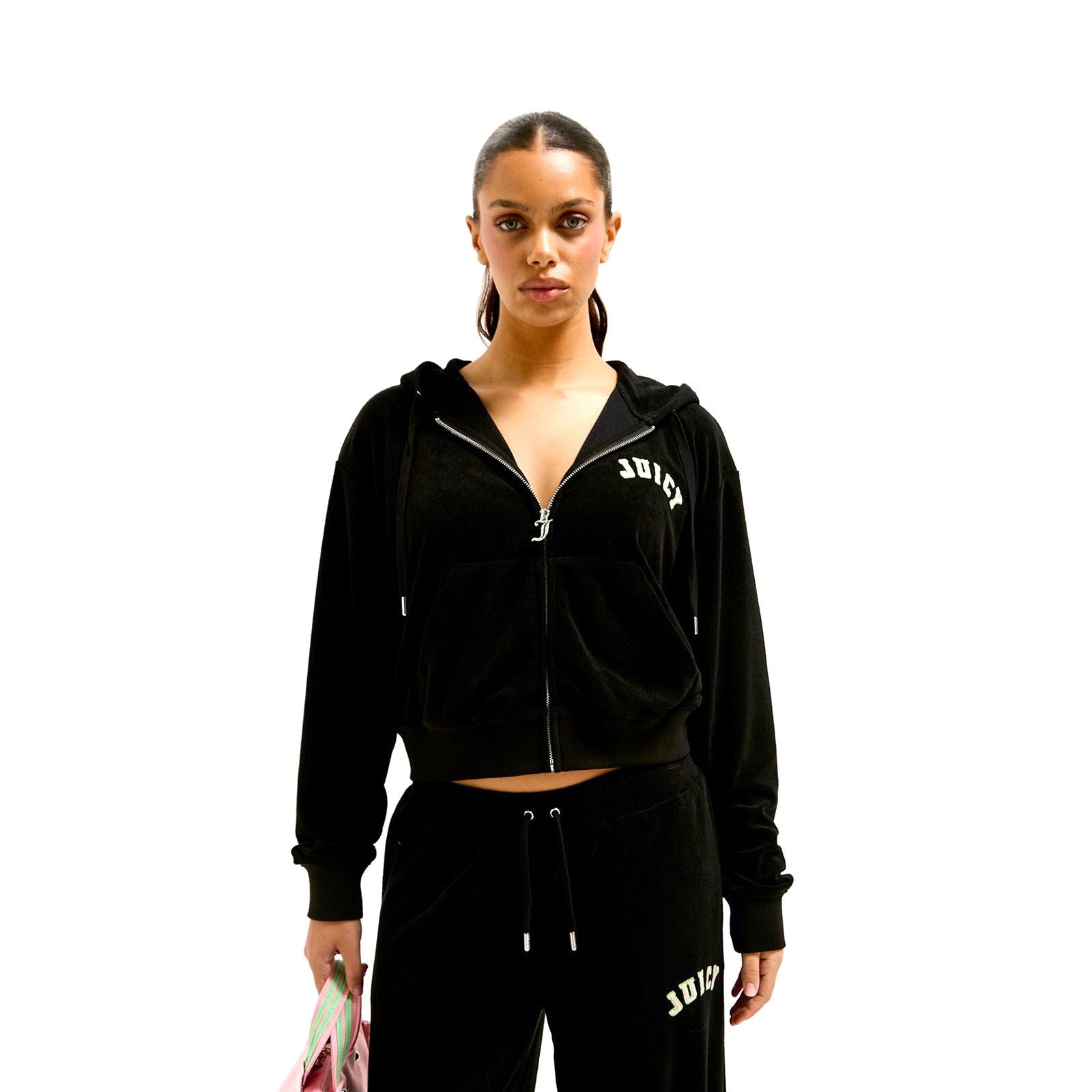 Juicy Couture Nala Sweat À Capuche Noir En Coton Pour Femmes
