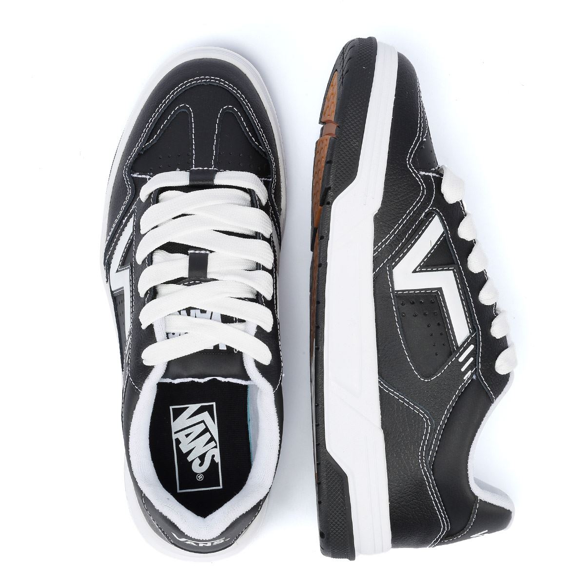 Vans Upland Baskets En Cuir Noir/Blanc