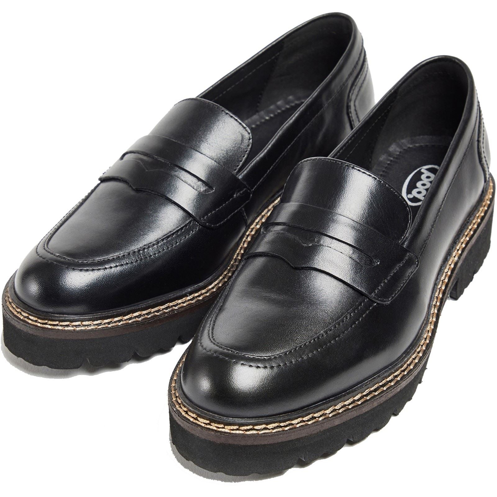 Pod Kenny Mocassins En Cuir Noirs Pour Femmes