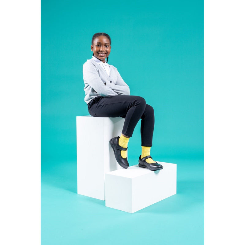 Hush Puppies Bianca SNR Chaussures Noires Pour Filles En Cuir