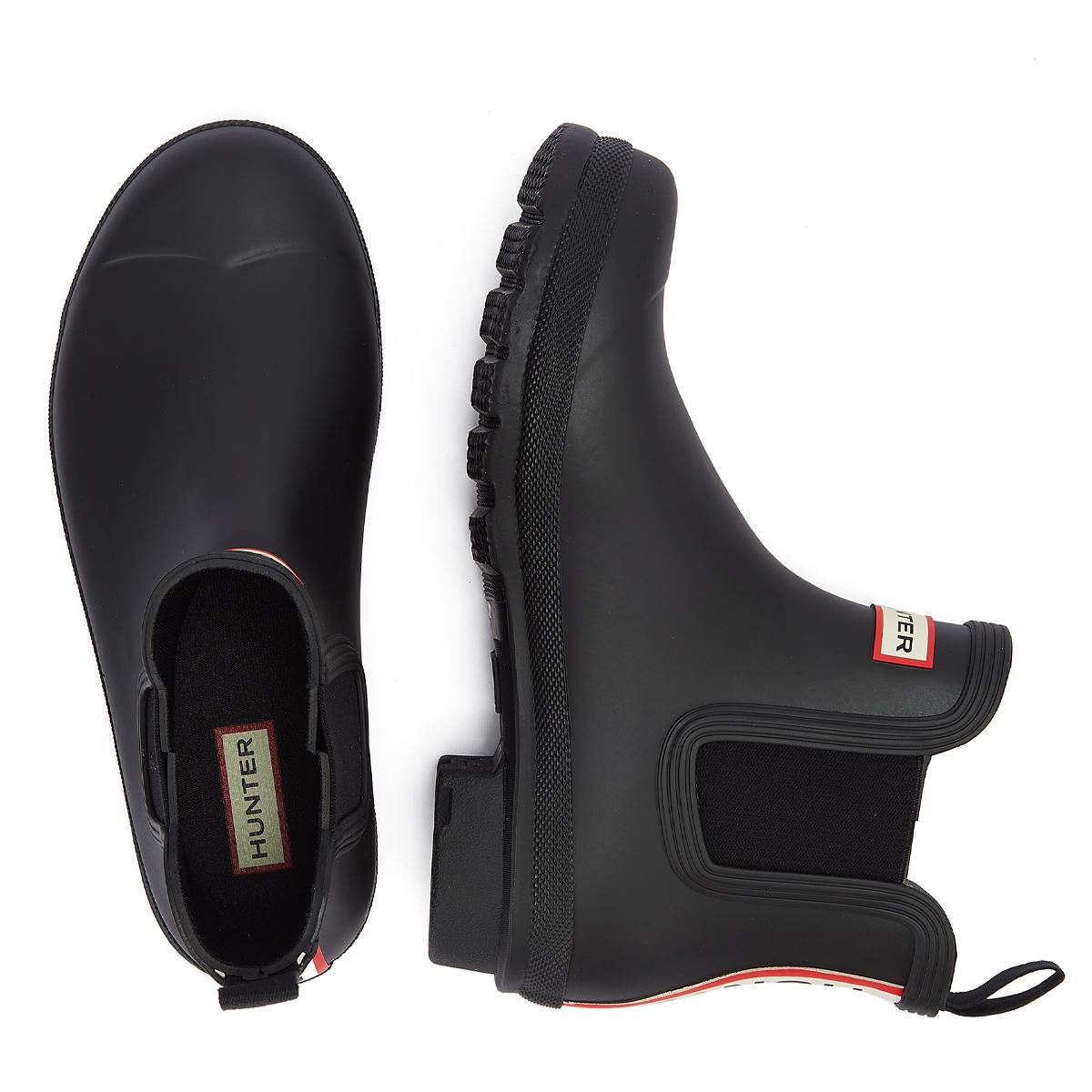 Hunter Bottes Noires Pour Femmes Avec Logo Original De Chelsea Boot