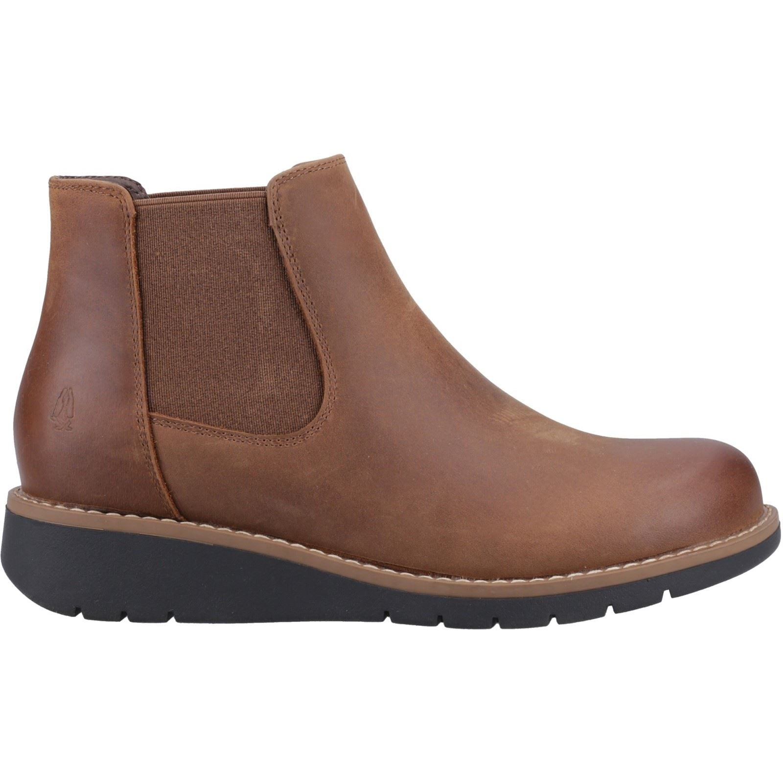 Hush Puppies Leonie Bottes Chelsea Plates Pour Femmes En Cuir Marron