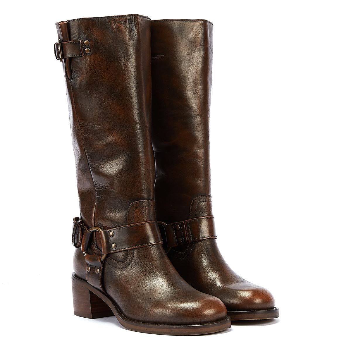 Bronx Bottes Pour Femmes New-Camperos En Couleur Châtaigne