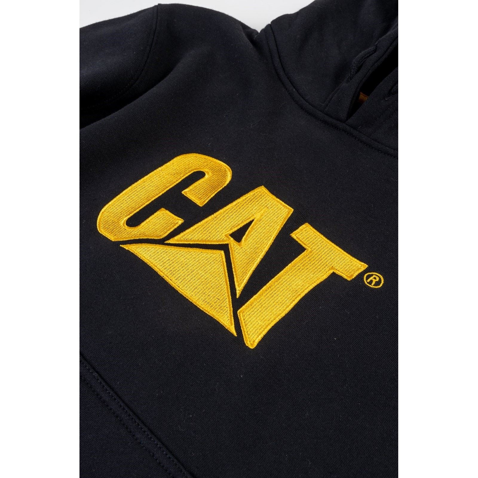 Caterpillar Trademark Sweatshirt À Capuche Noir En Coton Pour Homme