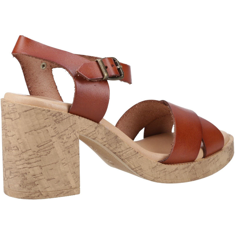 Hush Puppies Georgia Cork Sandales En Cuir Pour Femme Couleur Tan