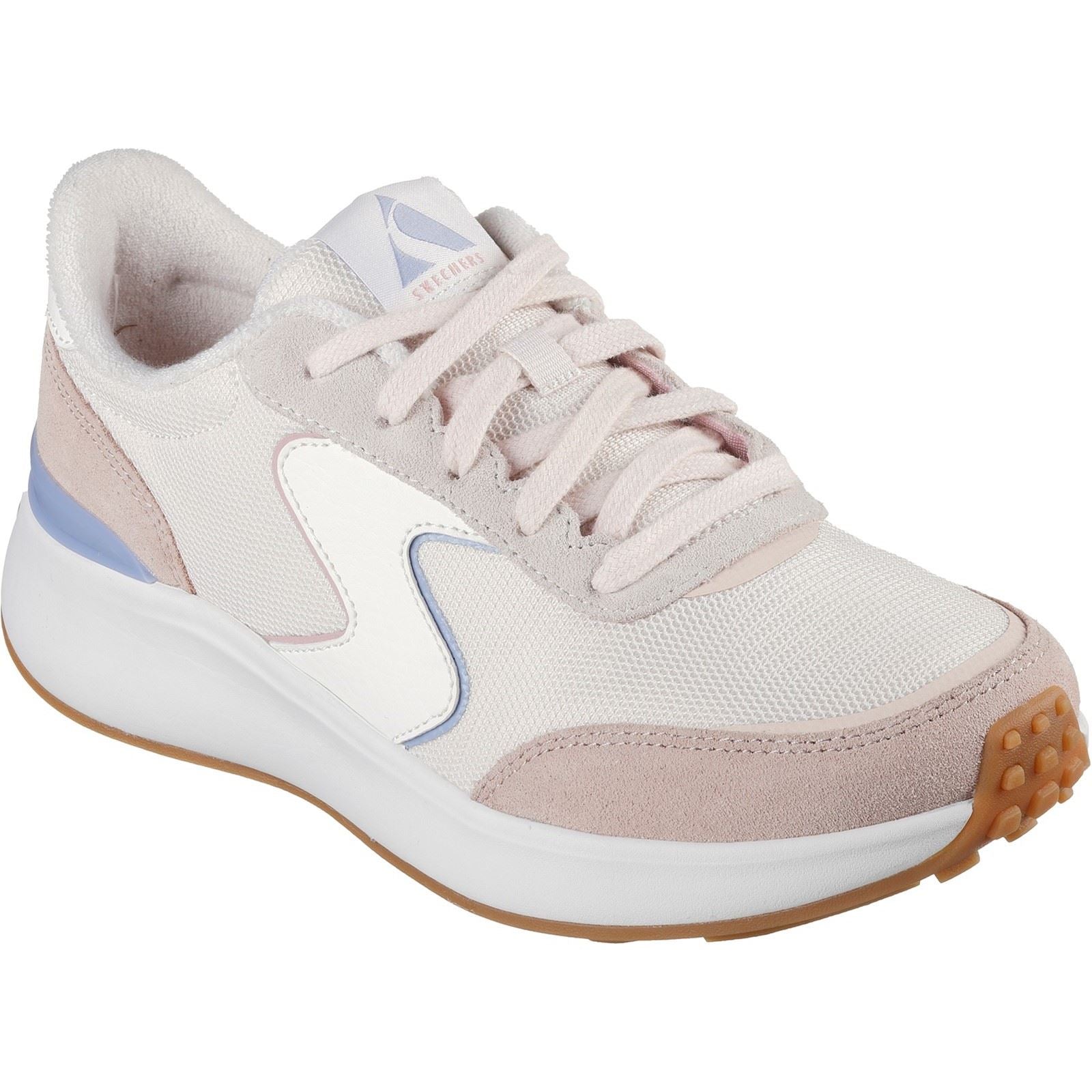 Skechers BLVD Retro Runner Baskets En Cuir Pour Femmes, Rose Clair/Violet
