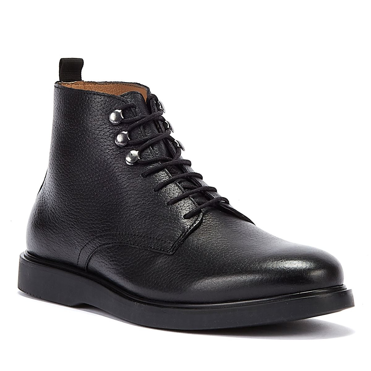 Hudson Bottes Noires Pour Hommes En Dentelle De Bataille En Cuir