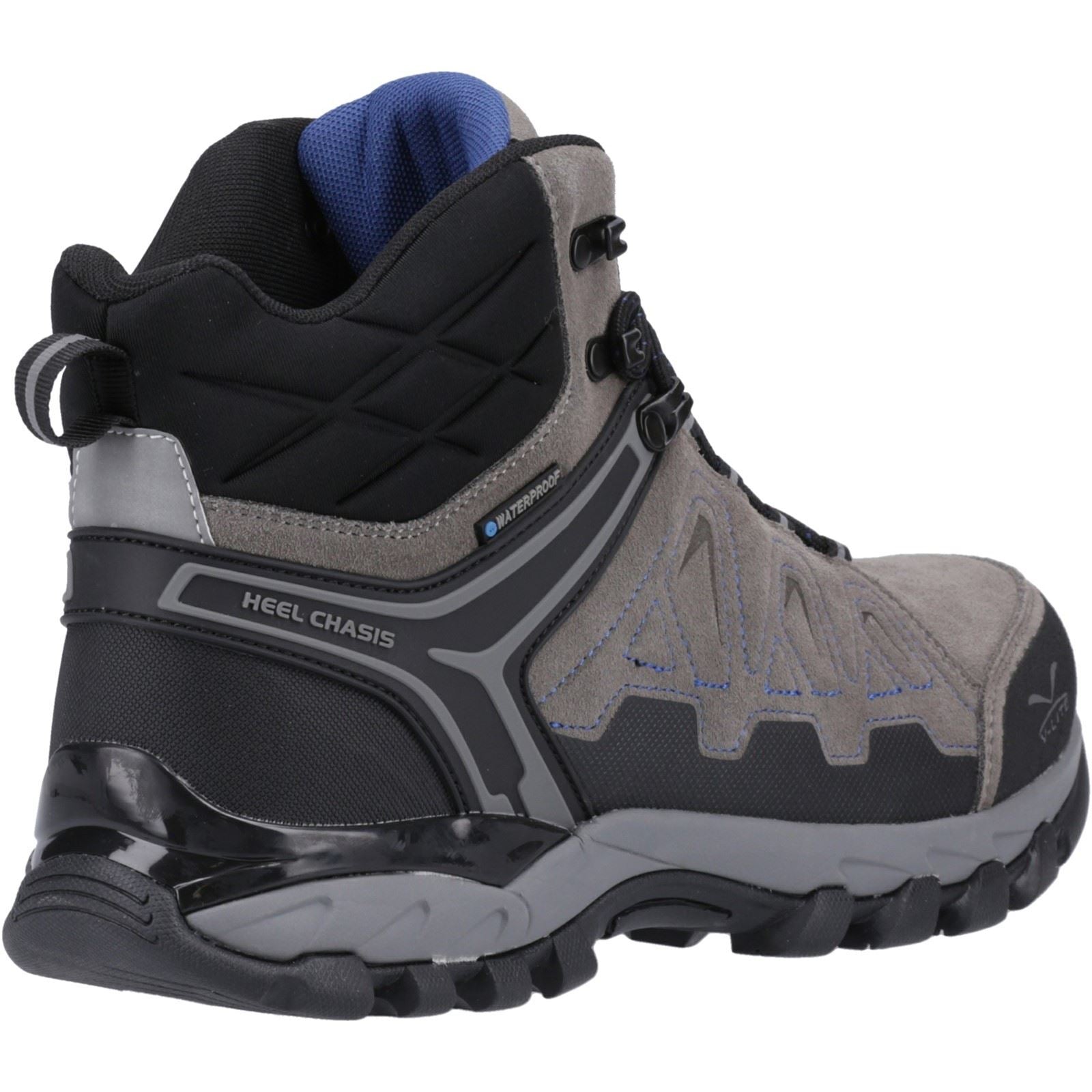 Hi-Tec V-Lite Explorer WP Chaussures De Randonnée Pour Homme En Cuir Daim Vachette Gris Anthracite/Gris/Bleu Foncé