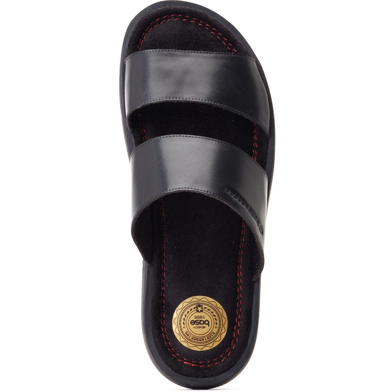 Base London Maven Sandales Noires En Cuir Pour Hommes