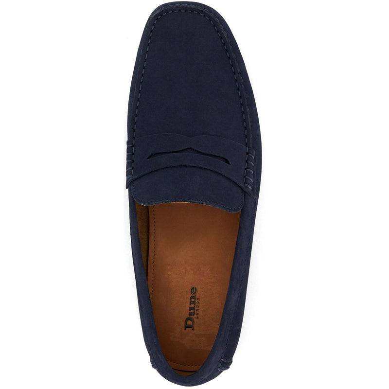 Dune Bradlay Chaussures Mocassins Bleues Pour Homme En Suède