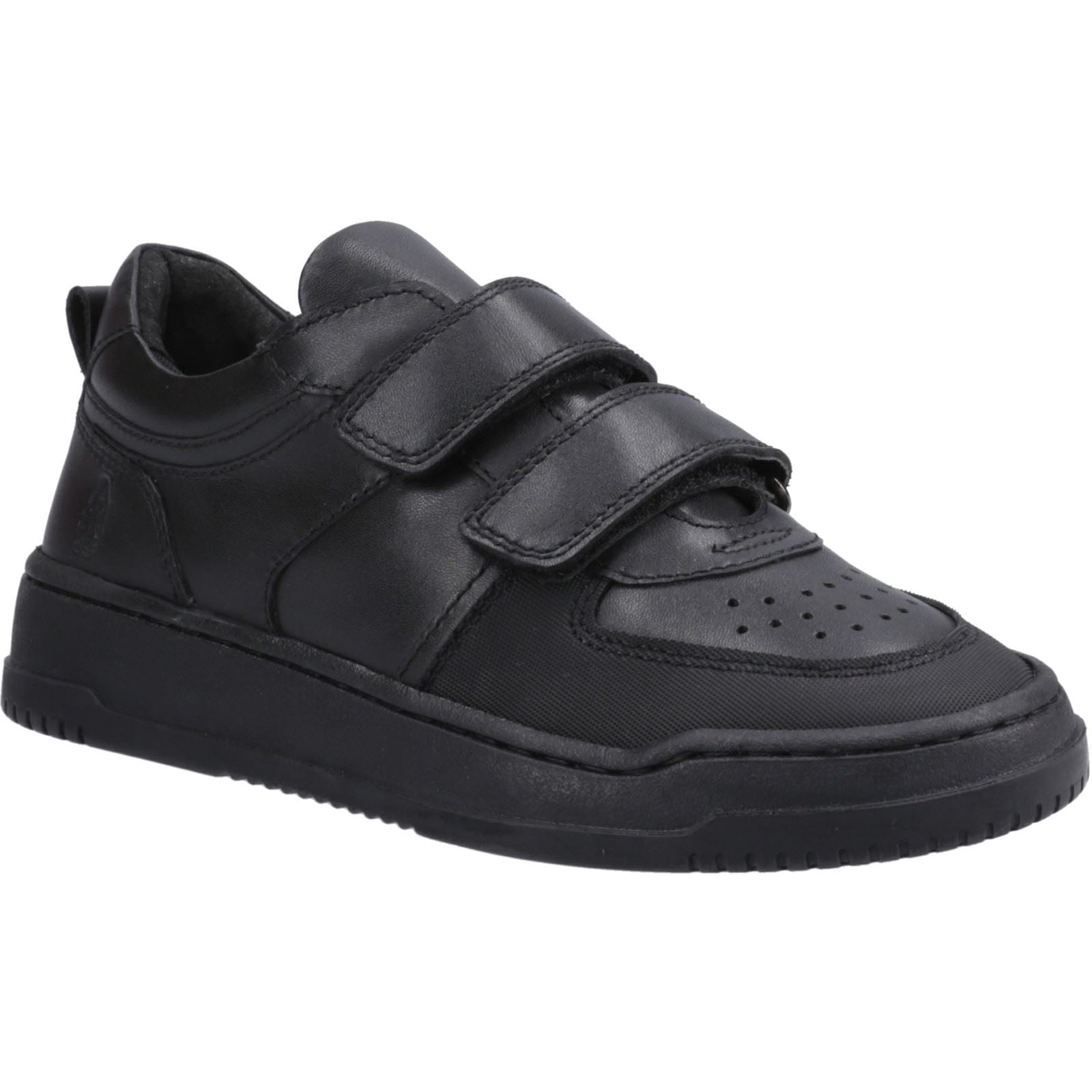 Hush Puppies Daxton Baskets Noires En Cuir Pour Garçons