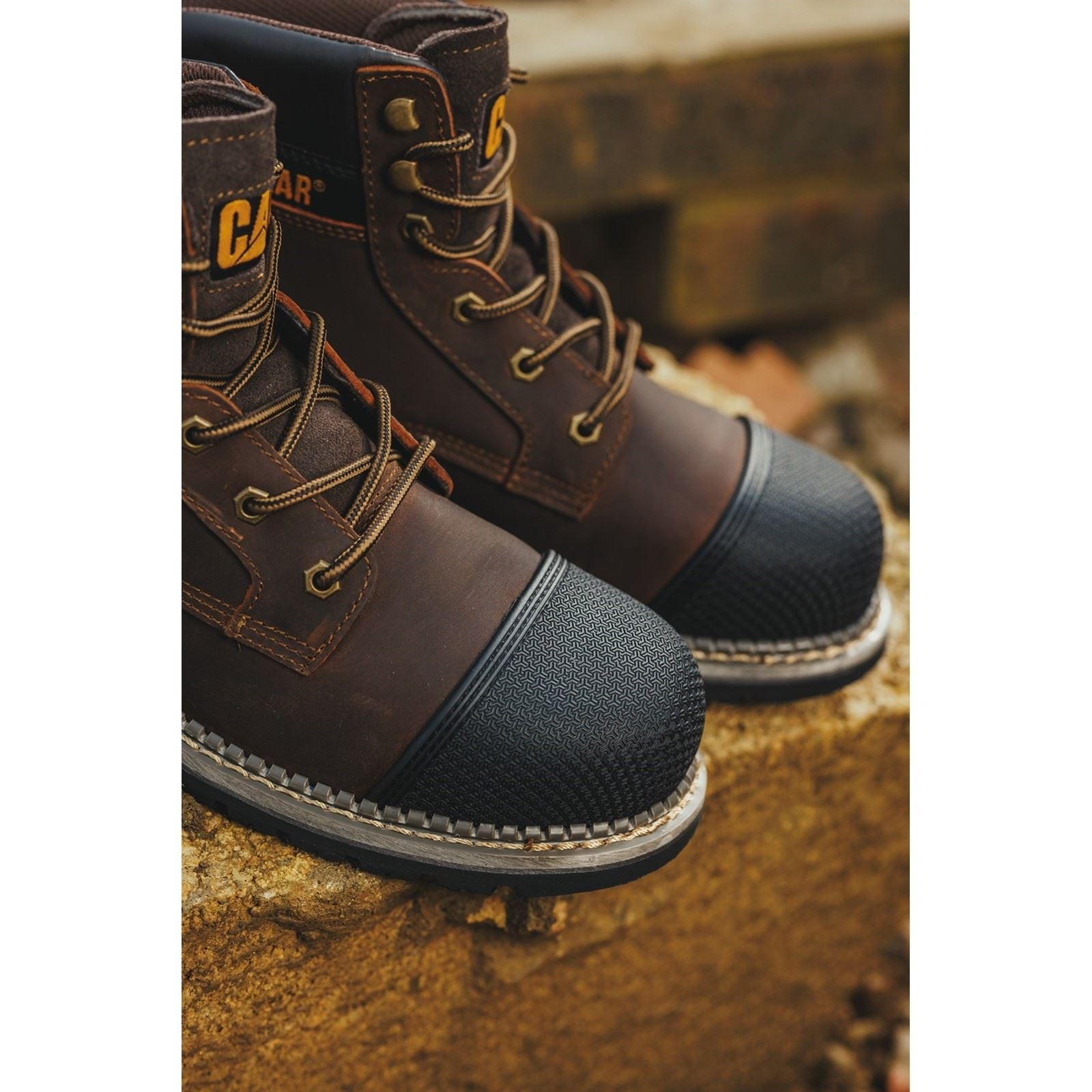 Caterpillar Bottes De Sécurité En Cuir Marron Powerplant S3
