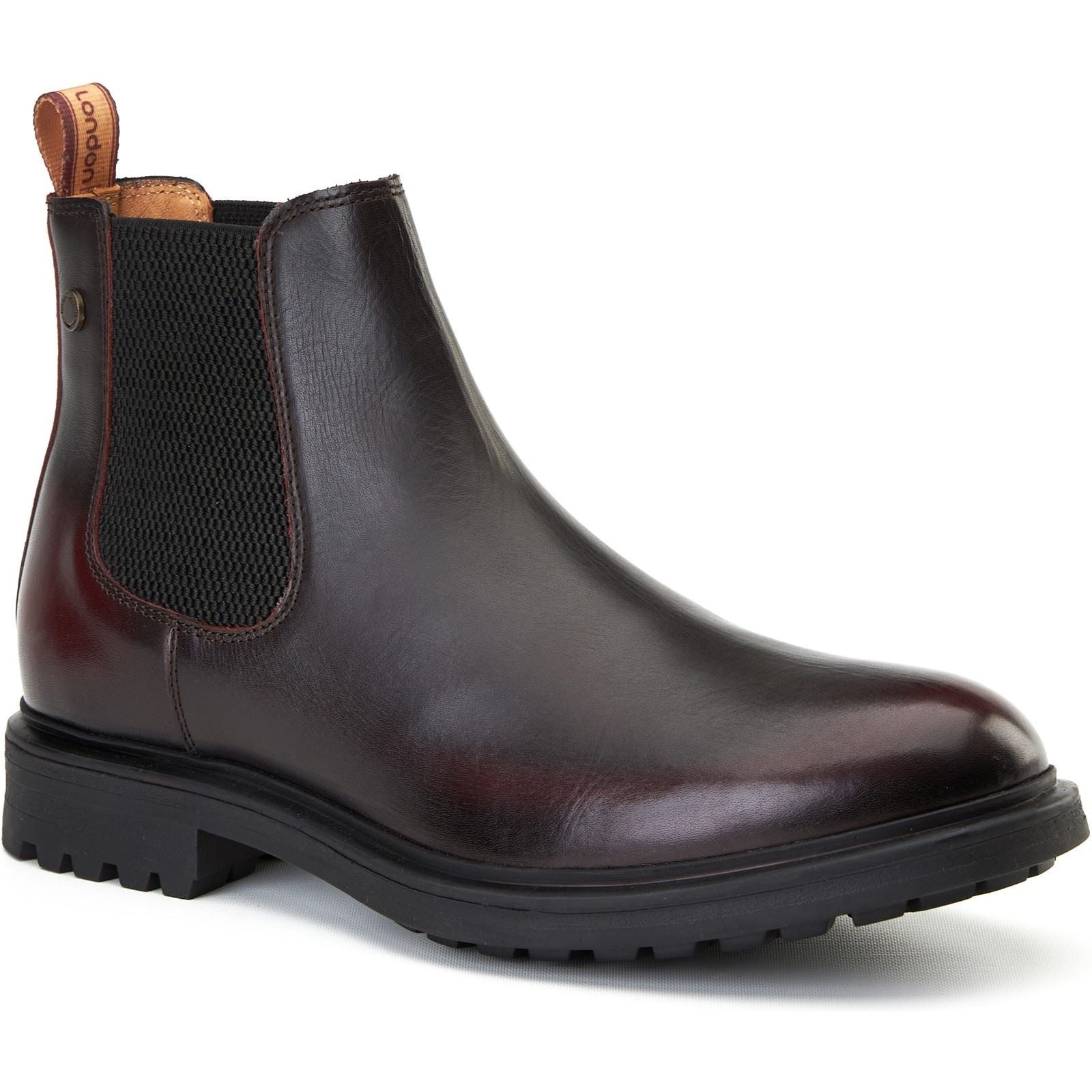 Base London Roebuck Chaussures De Hommes En Cuir De Couleur Bordeaux