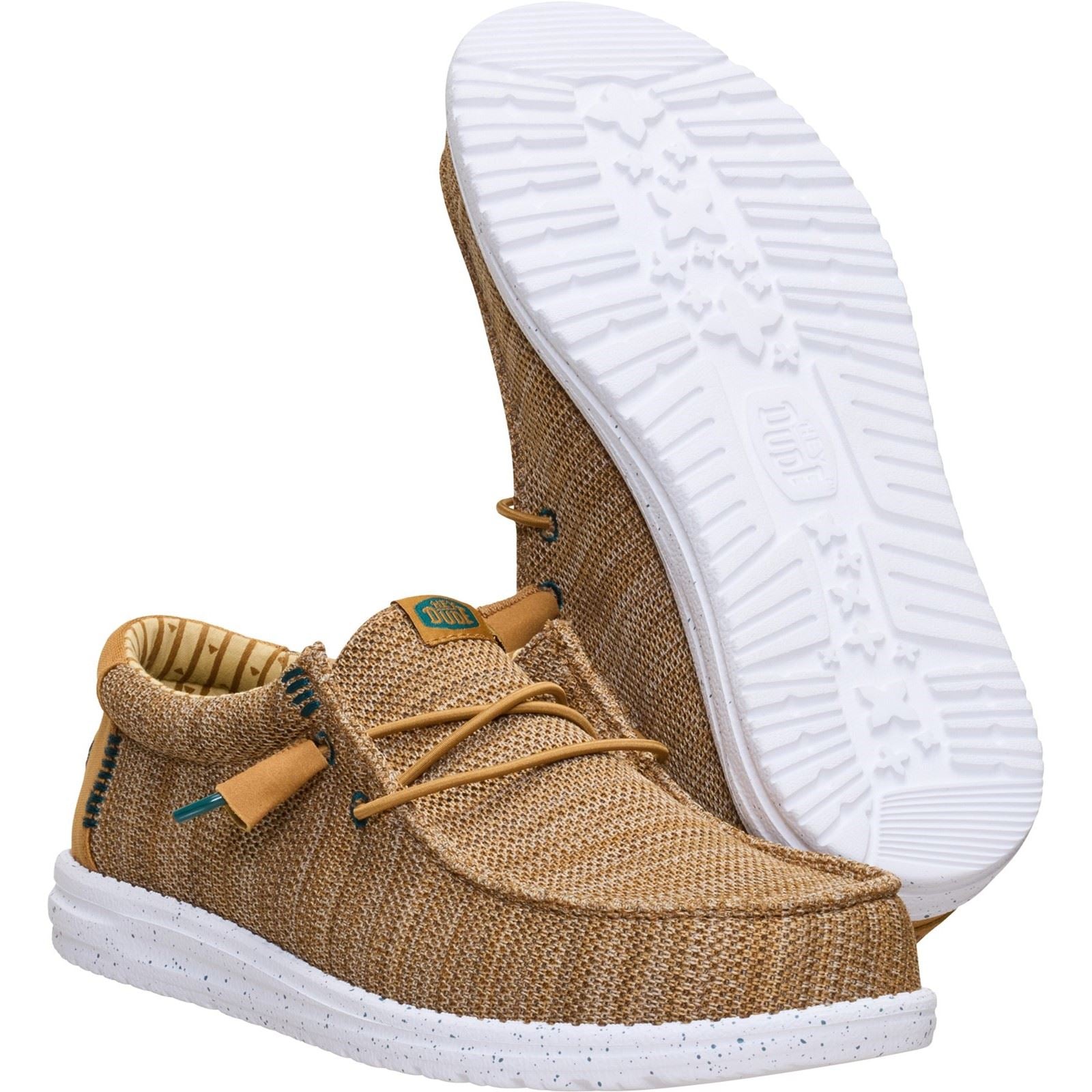 HEYDUDE Wally Stretch Sox Mocassins En Polyester Pour Hommes Marron Os/Multi