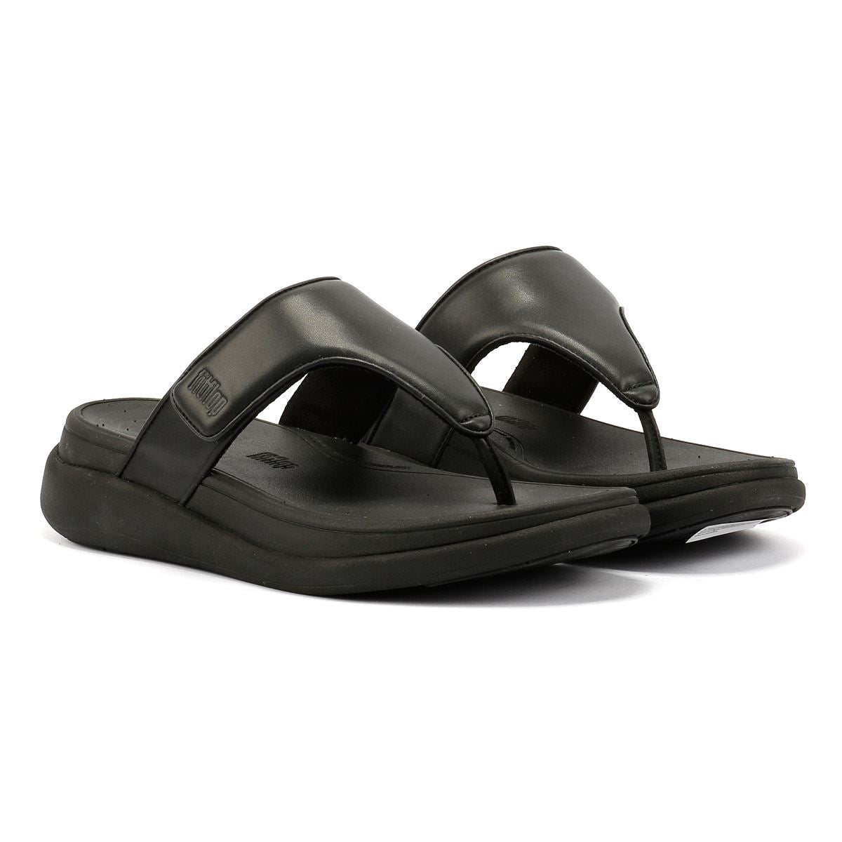 FitFlop F-Mode Go Adjustable Flatform Sandales Noires Pour Femmes