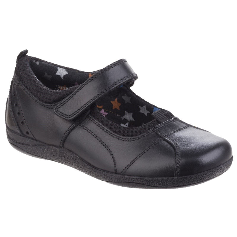 Hush Puppies Cindy Senior Chaussures Noires Pour Filles En Cuir