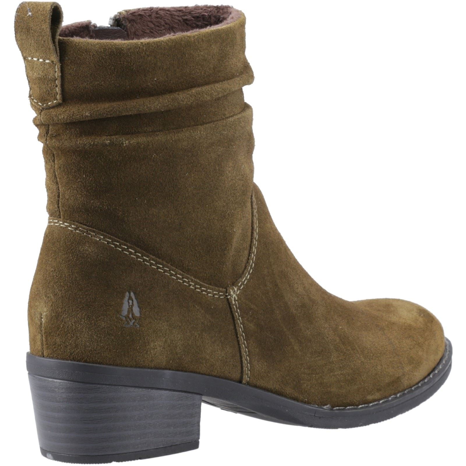 Hush Puppies Iris Bottines À Talons Kaki Pour Femme En Suède